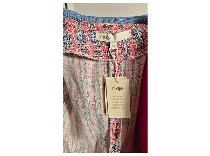 Abito in tweed multicolore Maje Bianco Rosso Blu - vista 12