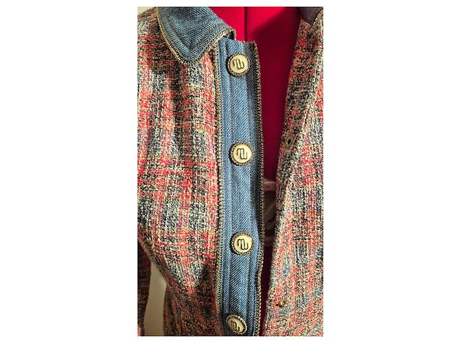 Abito in tweed multicolore Maje Bianco Rosso Blu - vista 15