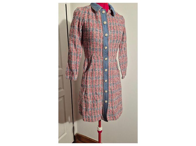 Abito in tweed multicolore Maje Bianco Rosso Blu - vista 3