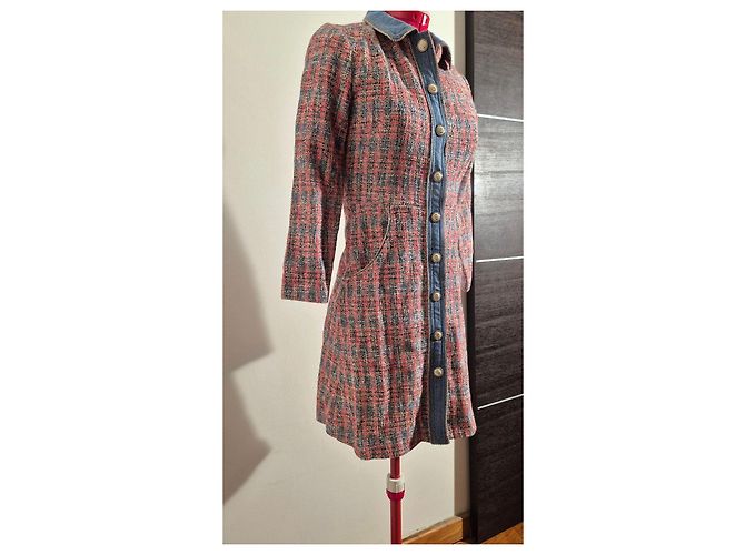 Abito in tweed multicolore Maje Bianco Rosso Blu - vista 4