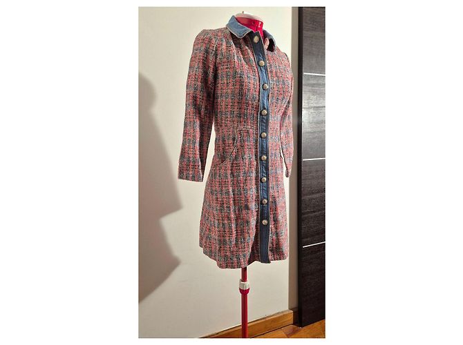 Abito in tweed multicolore Maje Bianco Rosso Blu - vista 5