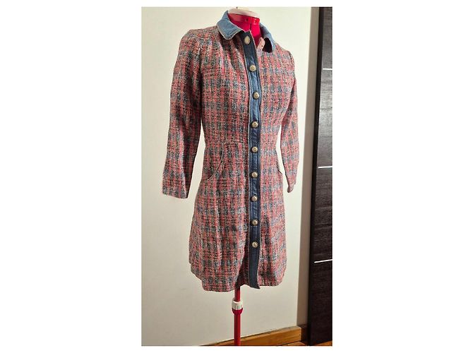 Abito in tweed multicolore Maje Bianco Rosso Blu - vista 6