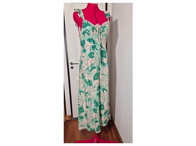 Autre Marque Rixo Cécile Maxikleid mit Tropenprint Pink Grün - Ansicht 13