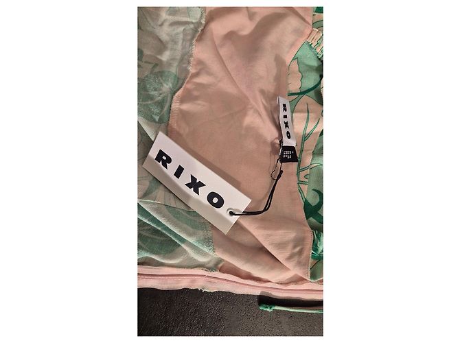 Autre Marque Rixo Cécile Maxikleid mit Tropenprint Pink Grün - Ansicht 2