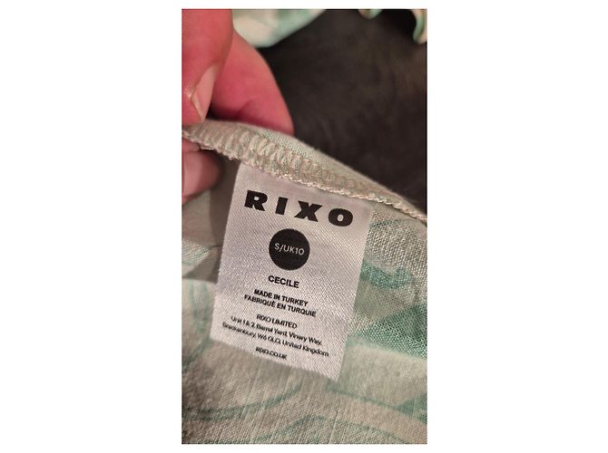 Autre Marque Rixo Cécile Maxikleid mit Tropenprint Pink Grün - Ansicht 4