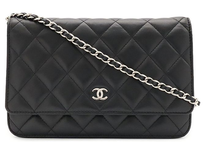 Timeless Bolsa de Ombro com Corrente Chanel Matelassé Coco Mark Wallet Preto - vista 2