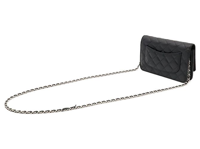 Timeless Bolsa de Ombro com Corrente Chanel Matelassé Coco Mark Wallet Preto - vista 3
