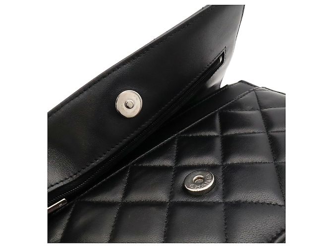 Timeless Bolsa de Ombro com Corrente Chanel Matelassé Coco Mark Wallet Preto - vista 7