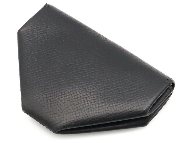 Hermès HERMES Le 24 Coin Case in Black Courchevel Leather - view 3