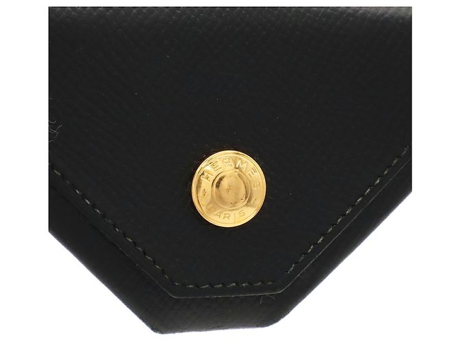 Hermès HERMES Le 24 Coin Case in Black Courchevel Leather - view 6