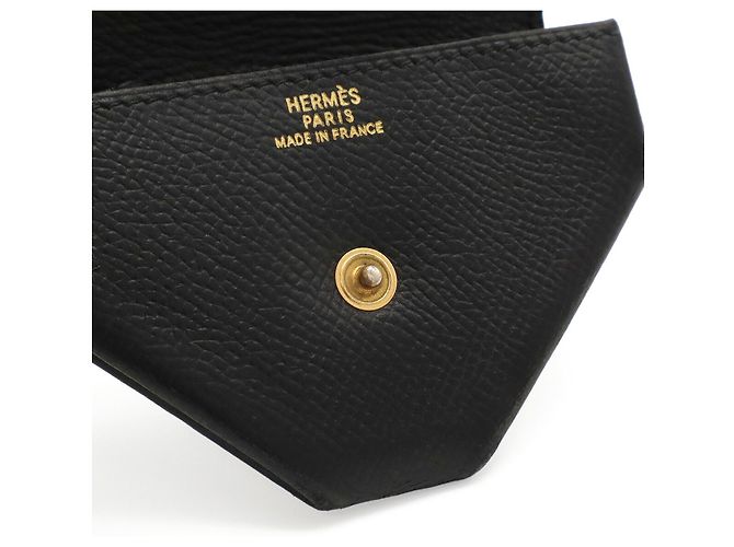 Hermès HERMES Le 24 Coin Case in Black Courchevel Leather - view 7