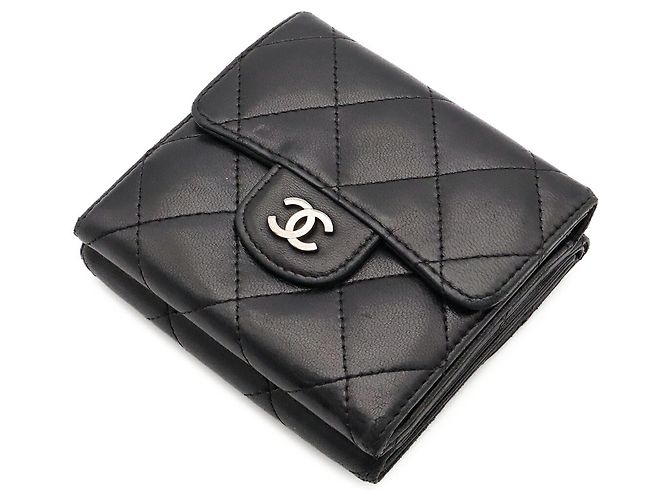 Cartera bi-fold Chanel Matelassé Coco Mark Negro - vista 3