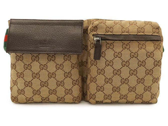 Borsa a tracolla Gucci GG Canvas Sherry Line Rosso Beige Verde Cachi Marrone scuro - vista 2