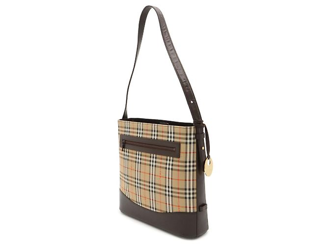 Bolso de hombro Burberry Nova Check Beige Marrón oscuro - vista 3