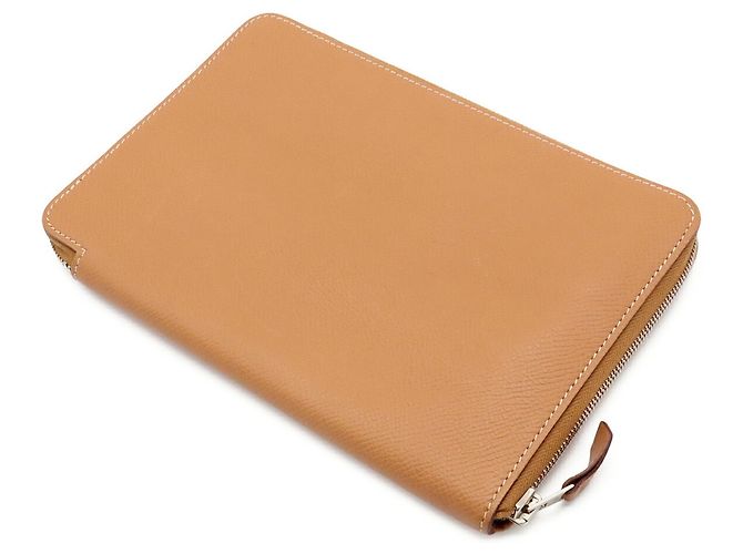 Hermès Portafoglio lungo Hermes Azap Combine Round Cammello - vista 3