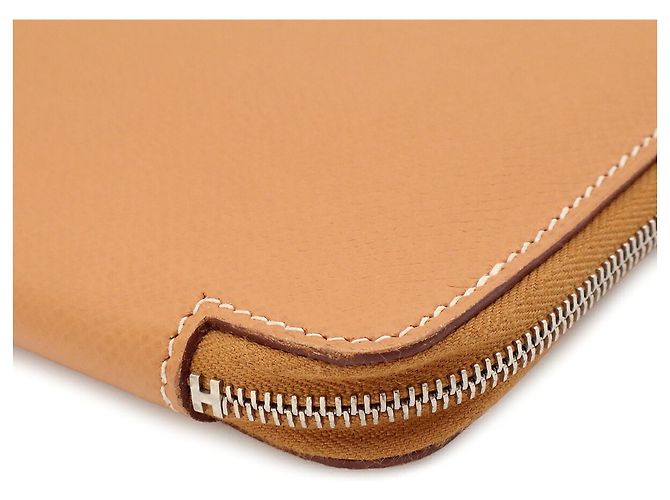 Hermès Portafoglio lungo Hermes Azap Combine Round Cammello - vista 4