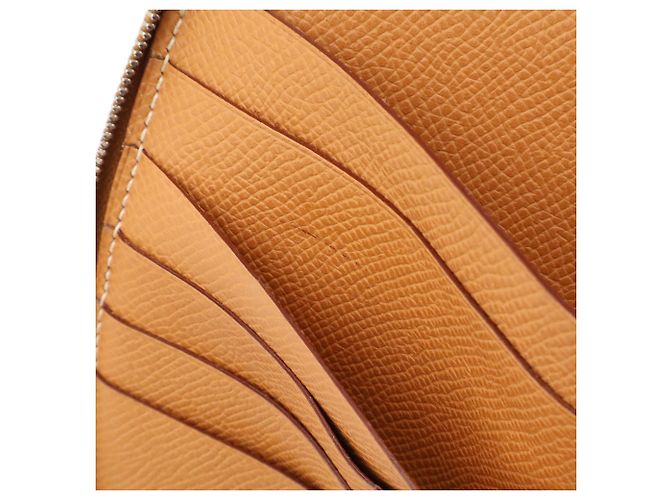 Hermès Portafoglio lungo Hermes Azap Combine Round Cammello - vista 9