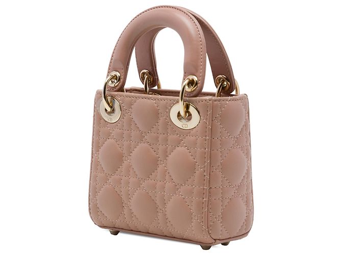 Autre Marque Dior Brown Micro Lambskin Cannage Lady Dior Marrone Carne - vista 2