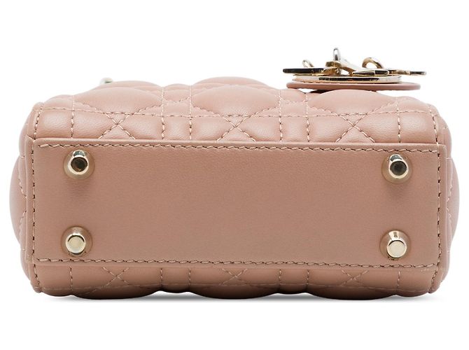 Autre Marque Dior Brown Micro Lambskin Cannage Lady Dior Marrone Carne - vista 3