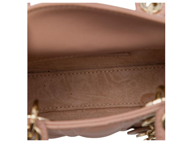 Autre Marque Dior Brown Micro Lambskin Cannage Lady Dior Marrone Carne - vista 4