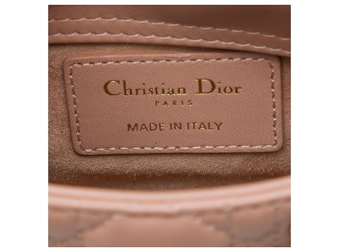 Autre Marque Dior Brown Micro Lambskin Cannage Lady Dior Marrone Carne - vista 5