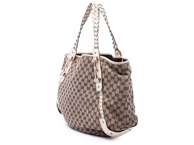 Borsa a tracolla Gucci Beige GG Canvas Horsebit Pelham - vista 2