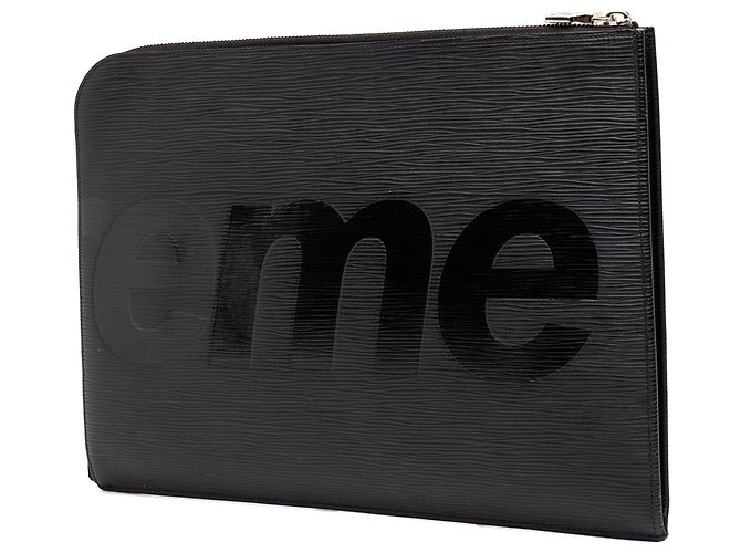 Louis Vuitton Black Supreme Epi Pochette Jour GM Nero - vista 2