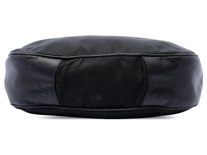 Borsa a tracolla Prada in Tessuto con rifiniture in Saffiano nero - vista 3