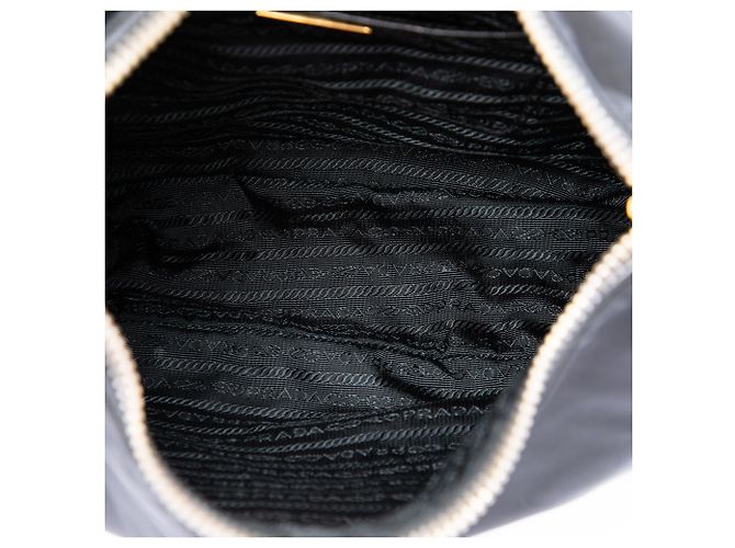 Borsa a tracolla Prada in Tessuto con rifiniture in Saffiano nero - vista 4