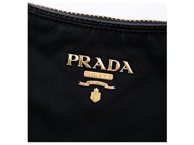Borsa a tracolla Prada in Tessuto con rifiniture in Saffiano nero - vista 5