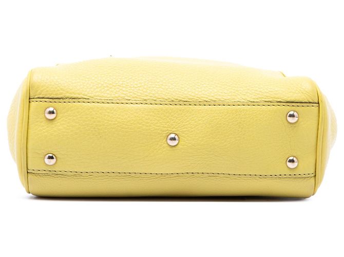 Borsa Gucci Yellow Mini Calfskin Bamboo Shopper Satchel Giallo - vista 3