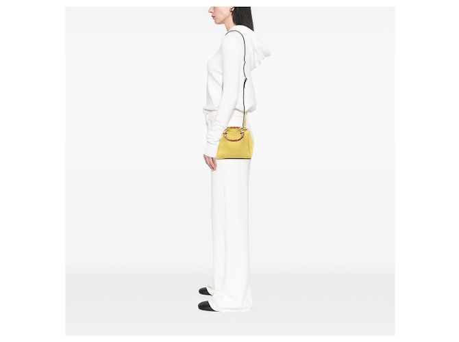Borsa Gucci Yellow Mini Calfskin Bamboo Shopper Satchel Giallo - vista 6