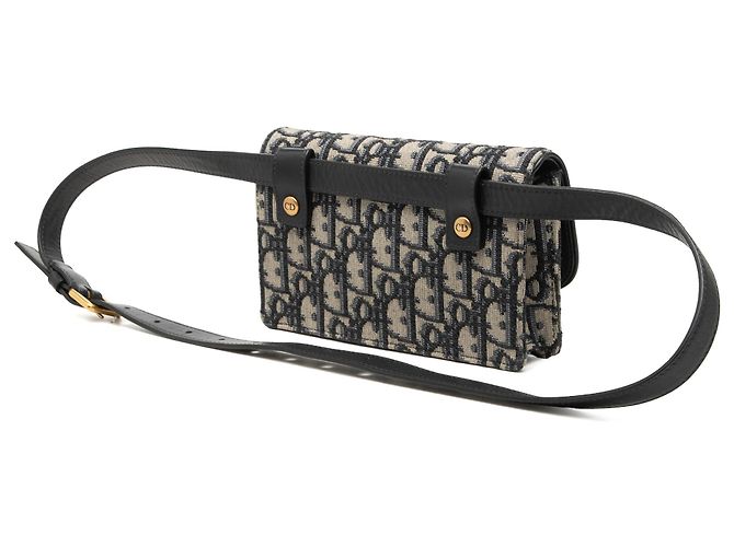 Autre Marque Dior Saddle Gürteltasche aus blauer Oblique Canvas Marineblau - Ansicht 2