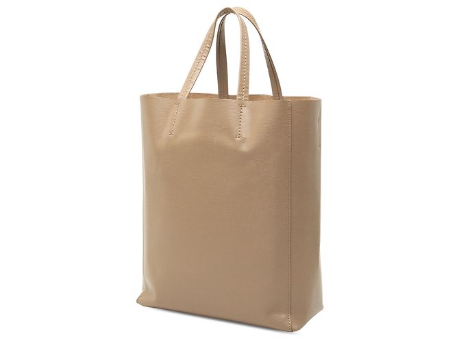 Céline Celine Cabas Vertical Pequeño de Piel de Ternera Granulada Marrón Castaño Marrón claro - vista 2