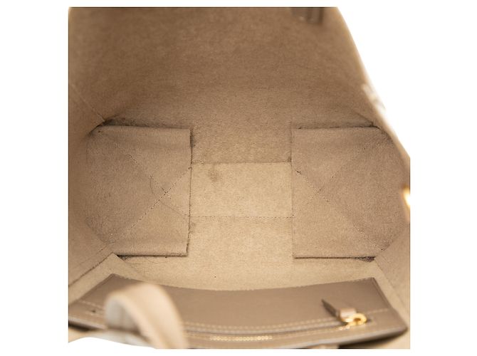 Céline Celine Cabas Vertical Pequeño de Piel de Ternera Granulada Marrón Castaño Marrón claro - vista 4