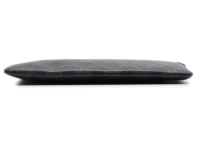 Céline Clutch Celine Small Triomphe de lona revestida marrón Castaño Marrón oscuro - vista 3