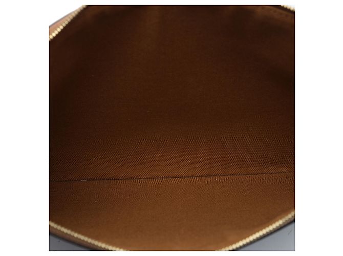 Céline Clutch Celine Small Triomphe de lona revestida marrón Castaño Marrón oscuro - vista 4