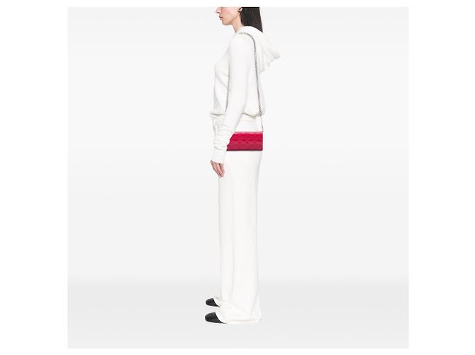 Portefeuille à chaîne Lady Dior en cuir verni rose Cannage de Dior - vue 6