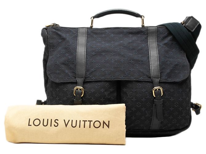 Louis Vuitton Blue Monogram Mini Lin Denise Azul Azul marino - vista 7