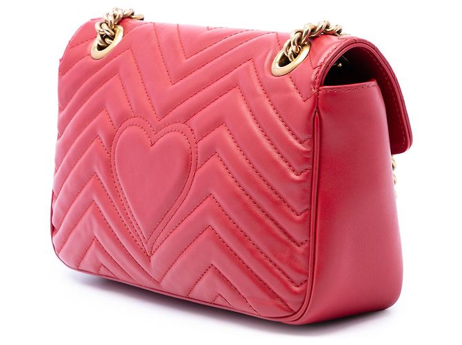 Borsa a tracolla Gucci GG Marmont Matelassé in pelle di vitello rossa Medium Rosso - vista 2