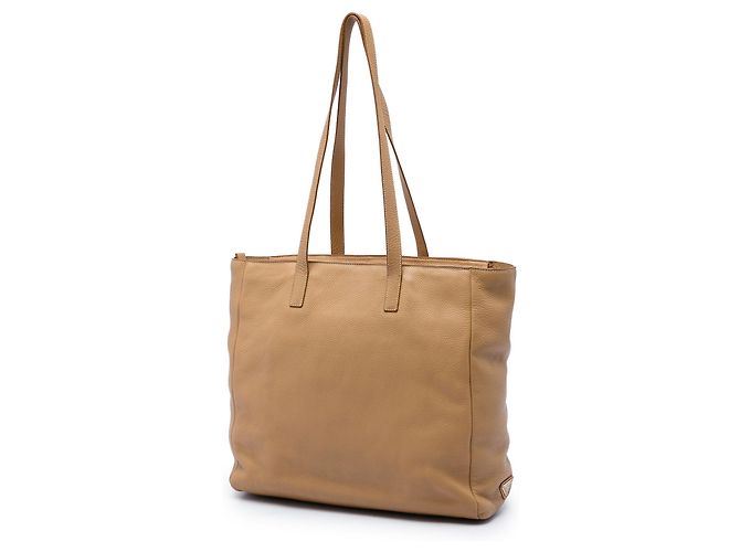 Prada Shopper Tote aus braunem Vitello Daino Hellbraun - Ansicht 2