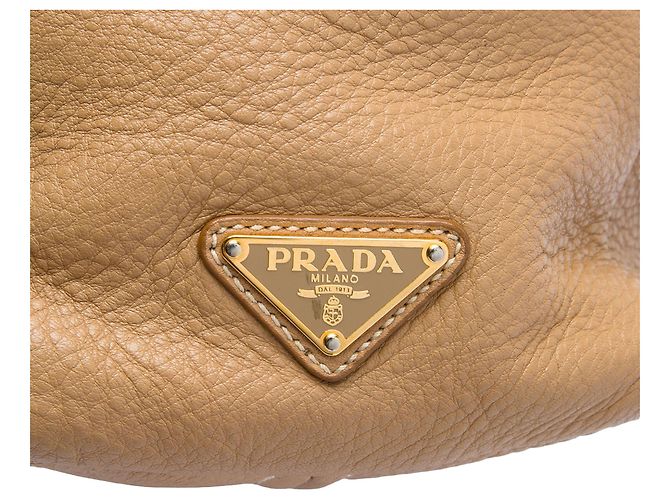 Prada Shopper Tote aus braunem Vitello Daino Hellbraun - Ansicht 5