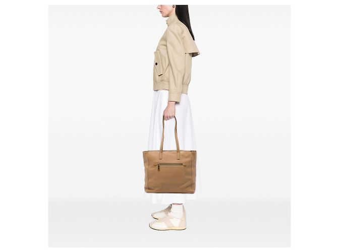 Prada Shopper Tote aus braunem Vitello Daino Hellbraun - Ansicht 6