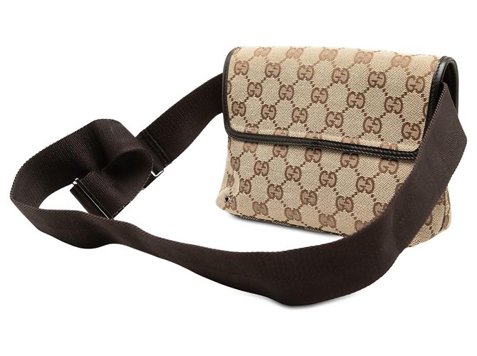 Gucci Jackie Gürteltasche aus beigem GG Canvas - Ansicht 2