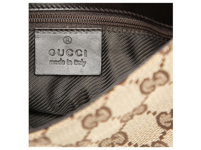 Gucci Jackie Gürteltasche aus beigem GG Canvas - Ansicht 5