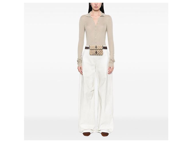 Gucci Jackie Gürteltasche aus beigem GG Canvas - Ansicht 6