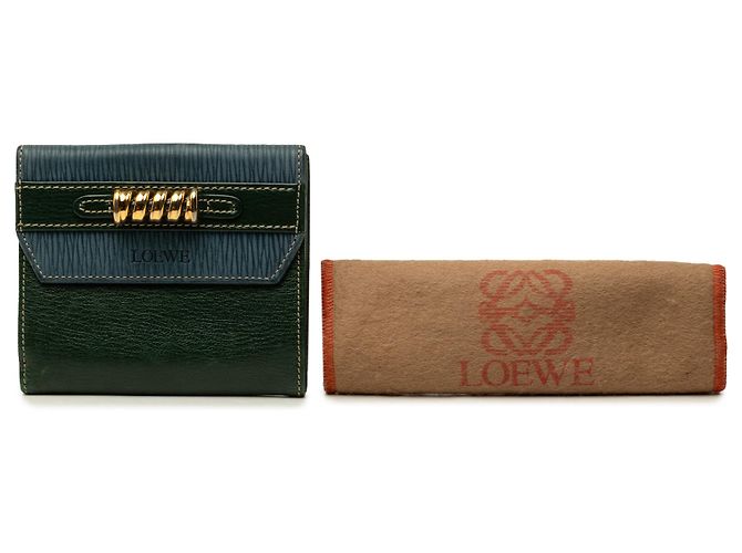 Cartera compacta Velazquez LOEWE de piel de becerro verde Verde oscuro - vista 8