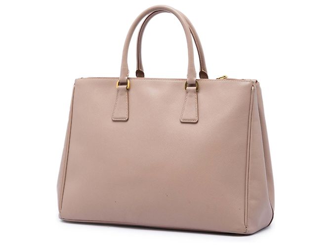 Prada Borsa Tote Galleria Double Zip Media in Saffiano Marrone Carne - vista 2
