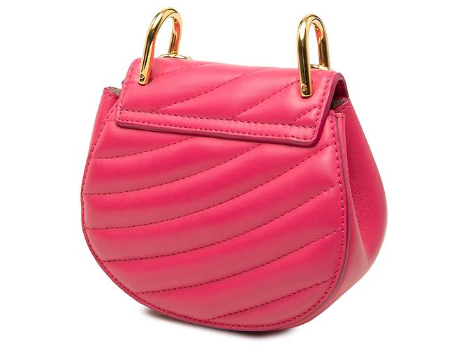 Bolsa Drew Bijou Chloé em couro acolchoado rosa Nano - vista 2