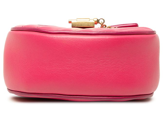 Bolsa Drew Bijou Chloé em couro acolchoado rosa Nano - vista 3